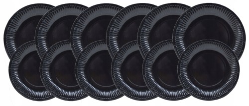 Zestaw urodzinowy talerzyki czarne 18 i 23 cm