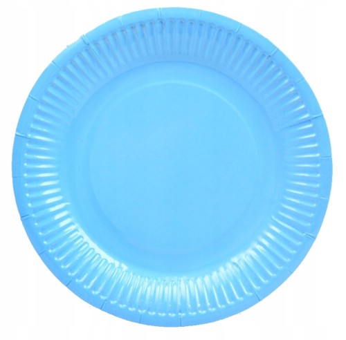 Talerzyki papierowe urodziny 23 cm niebieskie 6szt