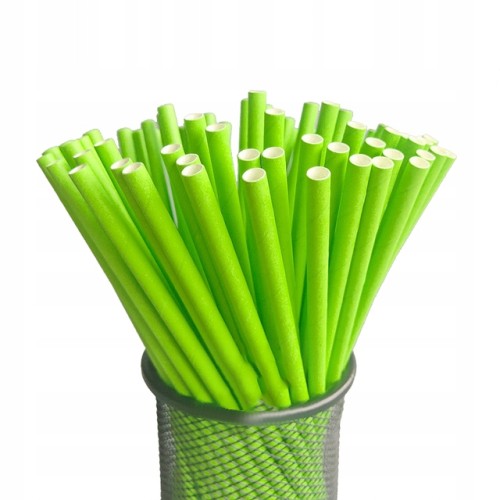 Słomki do picia BIO RURKI papierowe zielone 25 szt