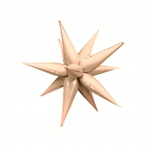 BALON foliowy 3D beżowy beżowa gwiazda gwiazdka