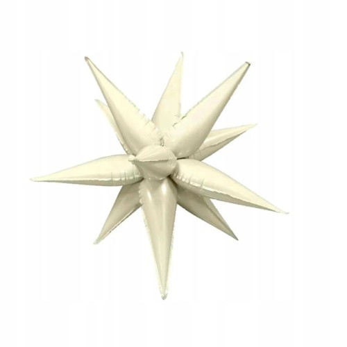 BALON foliowy 3D ecru kremowa gwiazda gwiazdka 26"