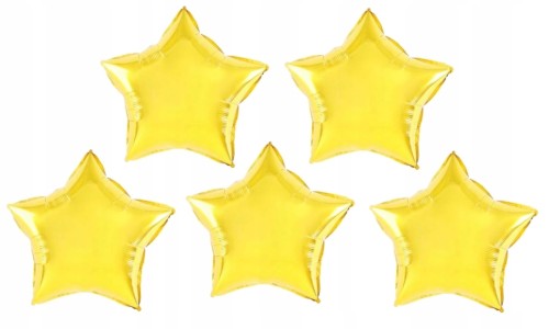 BALON foliowy złoty gwiazdy gwiazdki 5 szt 25 cm