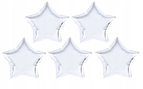BALON foliowy srebrny gwiazdy gwiazdki 5 szt 25 cm