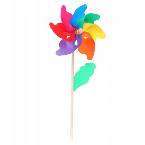 WIATRACZEK WIATRAK OGRODOWY NA PATYKU KWIATEK 55CM