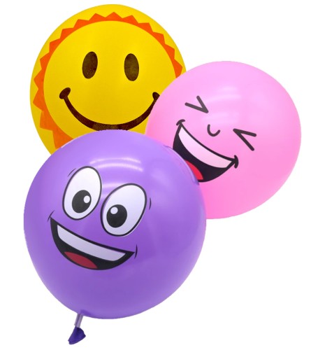 Balon emotikon mix buźki urodzinowe emoji 3 szt