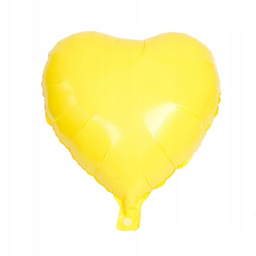 BALON foliowy pastel żółty SERCE SERDUSZKO 45 cm