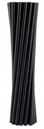 Słomki rurki BIO RURKI papierowe czarne 25 szt.