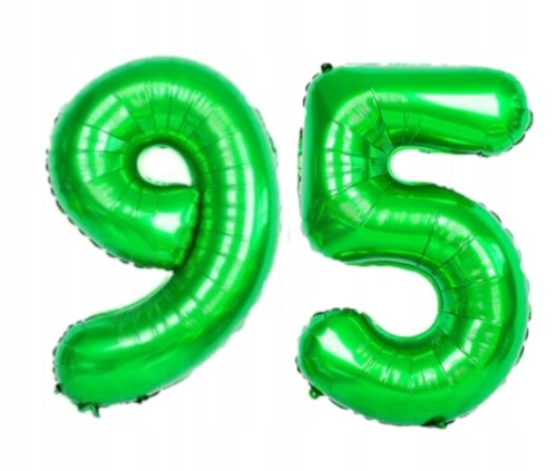 BALON foliowy liczba 95 zielona zielony 100 cm