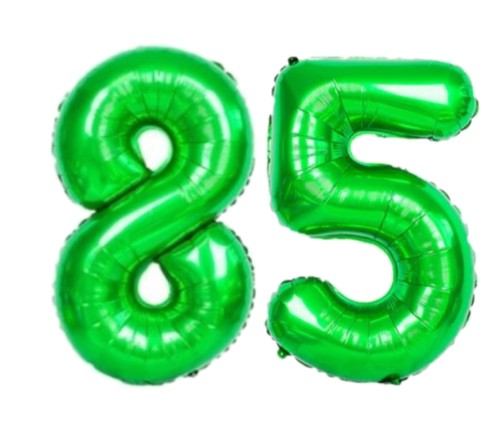 BALON foliowy liczba 85 zielona zielony 100 cm