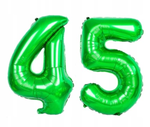 BALON foliowy liczba 45 zielona zielony 100 cm