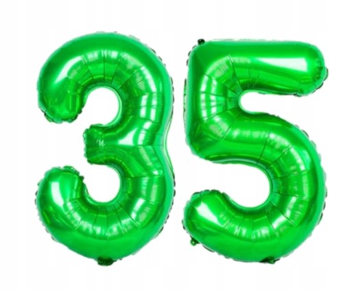 BALON foliowy liczba 35 zielona zielony 100 cm