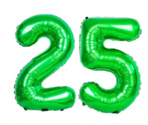 BALON foliowy liczba 25 zielona zielony 100 cm