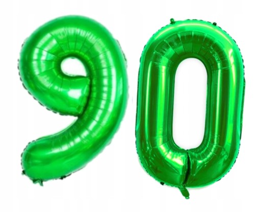 BALON foliowy liczba 90 zielona zielony 100 cm