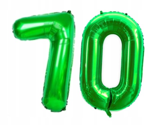 BALON foliowy liczba 70 zielona zielony 100 cm