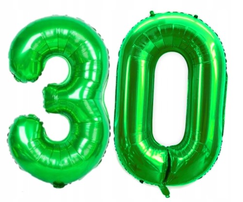 BALON foliowy liczba 30 zielona zielony 100 cm