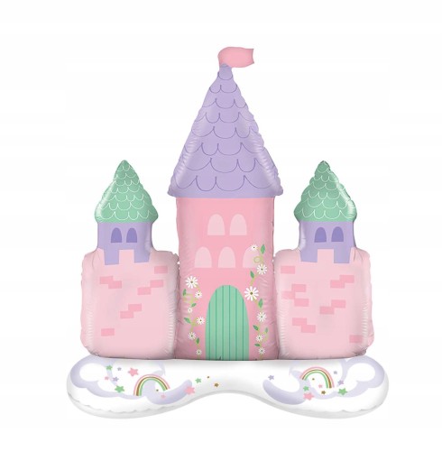 Balon foliowy zamek księżniczki różowy 83 x 88 cm