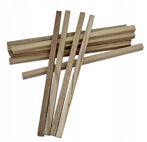 Patyczki drewniane kwadratowe 13 szt 15 x 0,6 cm kreatywne zabawy DIY