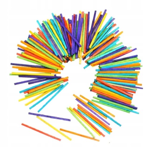 Patyczki drewniane zapałki kolorowe 15 g 42 mm kreatywne DIY dla dzieci