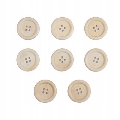 Zestaw guzików drewnianych guziki drewniane okrągłe 8 szt guzik DIY 3 cm