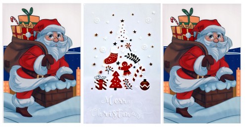 Świąteczne worki woreczki torebki torby foliowe prezentowe 3 szt 30 x 50 cm