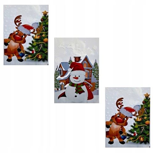 Świąteczne worki woreczki torebki torby foliowe prezentowe 3 szt 25 x 40 cm