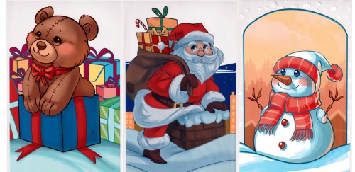 Świąteczne worki woreczki torebki torby foliowe prezentowe 3 szt 20 x 35 cm