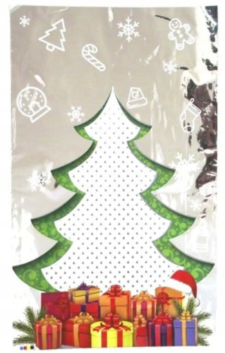 Świąteczne prezentowe torebki foliowe na prezent choinka 3 szt 30 x 50 cm