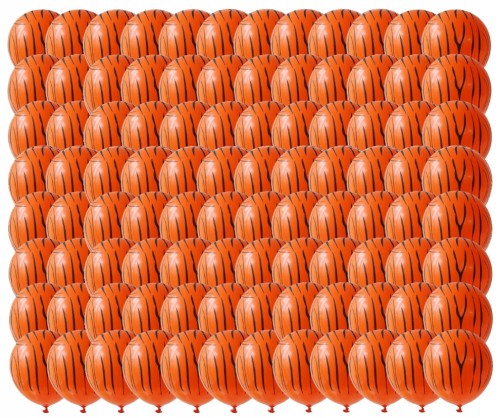 Balony lateksowe pomarańczowe w paski tygrysa tygrysie tygrys 30 cm 100 szt