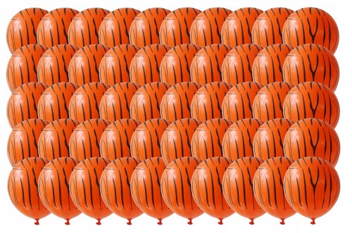 Balony lateksowe pomarańczowe w paski tygrysa tygrysie tygrys 30 cm 50 szt