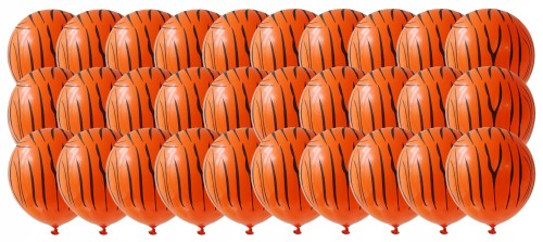 Balony lateksowe pomarańczowe w paski tygrysa tygrysie tygrys 30 cm 30 szt