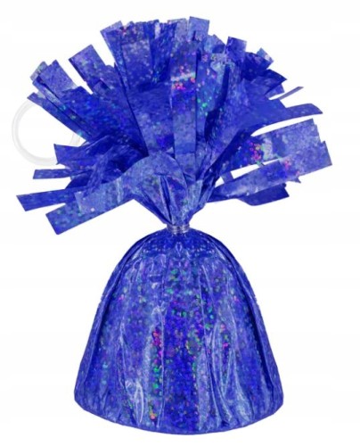 Obciążnik ciężarek do balonów z helem niebieski chabrowy holograficzny