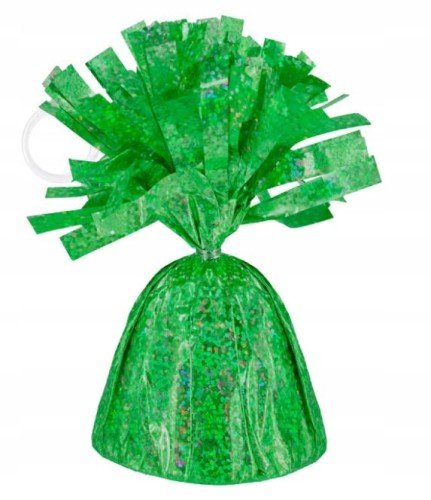 Obciążnik ciężarek do balonów z helem zielony holograficzny dekoracyjny