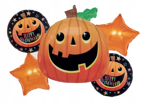 Zestaw balonów Halloween dynia pomarańczowa 5 szt