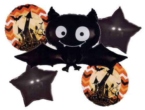 Zestaw balonów Halloween nietoperz czarny 5 szt