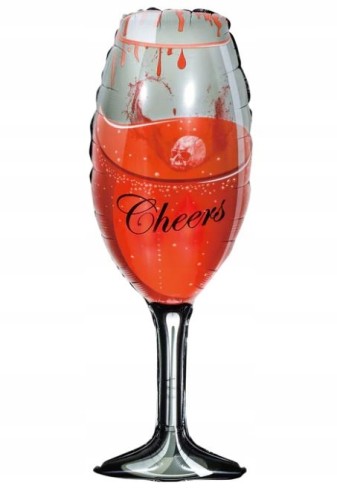 Balon foliowy kieliszek z krwią Cheers Halloween