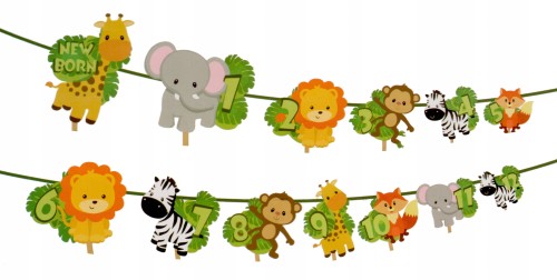 Baner urodzinowy na zdjęcia roczek zwierzątka