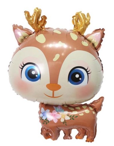 Balon foliowy jeleń jelonek renifer 65 x 49 cm beż