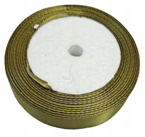 Wstążka oliwkowa tasiemka satynowa 2 cm x 22 m