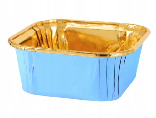 Foremki papilotki na muffinki niebiesko złote 20sz
