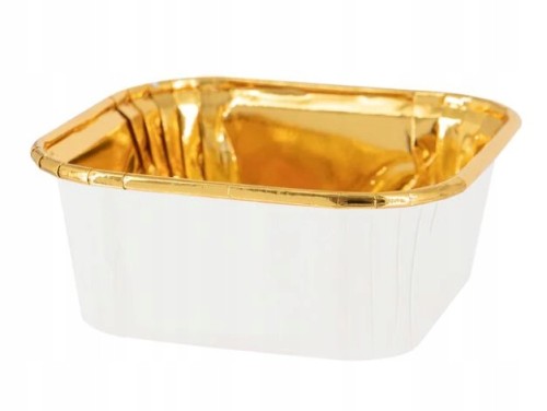 Foremki papilotki na muffinki biało złote 20 szt