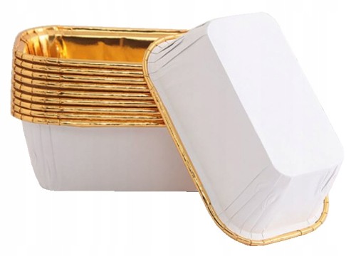 Foremki papilotki na muffinki złote białe 20 szt