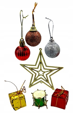 Zestaw bombek ozdób na choinkę bombki choinkowe do stroików prezent 25 szt.