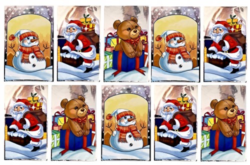 Świąteczne worki woreczki torebki torby foliowe prezentowe 10 szt 20x35 cm