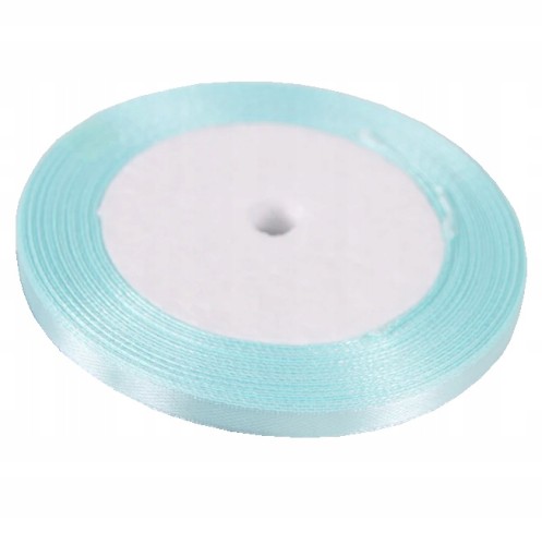 Wstążka tasiemka satynowa cienka błękitna 1 cm x 22 m