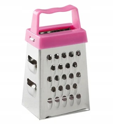 Mini ręczna tarka kuchenna z magnesem na lodówkę 7,5 cm różowa