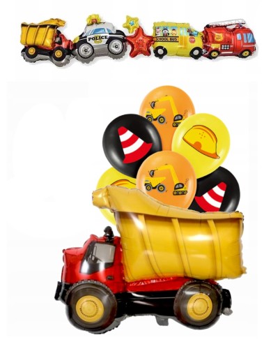 Zestaw balonów samochód wywrotka pojazdy balony girlanda z pojazdami