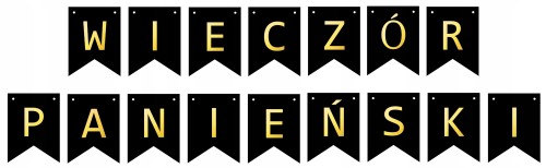 Baner girlanda czarno złota wieczór panieński czarny czarne flagi 12x16 cm