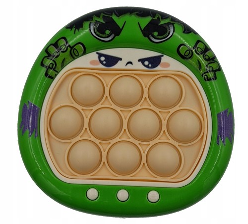 PUSH BUBBLE pop it sensoryczna gra konsola Hulk zielony zabawka na prezent