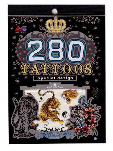 Tatuaże zmywalne tymczasowe 280 tygrys drapieżniki mix gepard kolorowe
