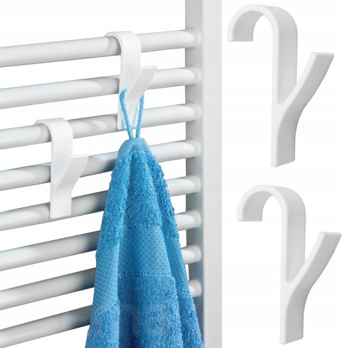 Haczyk wieszak na grzejnik kaloryfer łazienkowy wieszaki haczyki białe 2szt